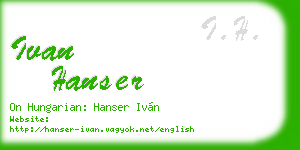 ivan hanser business card